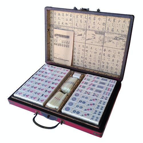 Mahjong Set in dragon and phoenix case