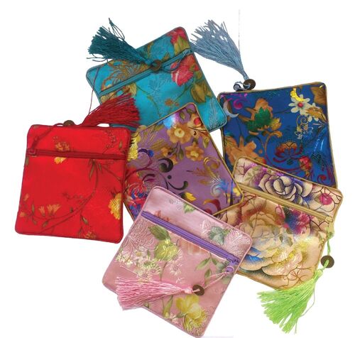 Colourful Floral Silky Purse
