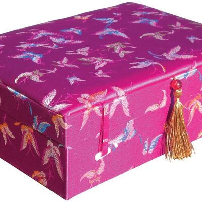 Caja Brocado Mariposa Morada Grande