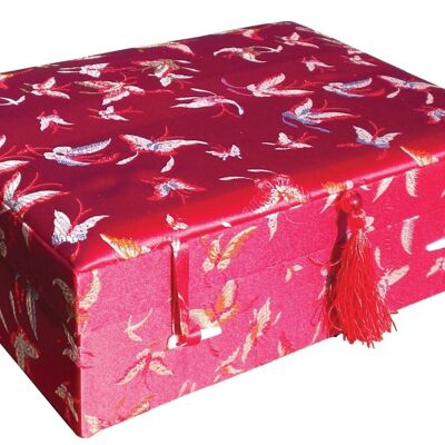 Red Butterfly Brocade Box