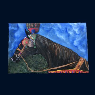 Fliegende Leinwand – Wandteppich mit sizilianischem Pferd