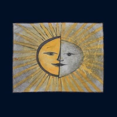 Fliegendes Tuch – Wandteppich Sonne und Mond