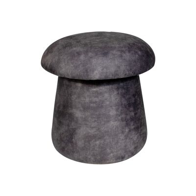 POUF EN VELOURS GRIS 39X36X41CM MUSE