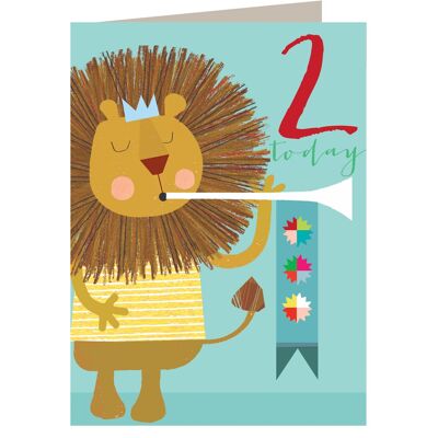 NA02 Lion 2nd Birthday Card