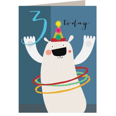 NA03 Polar Bear 3rd Birthday Card