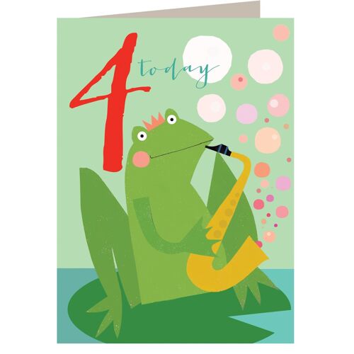 NA09 Frog 4th Birthday Card