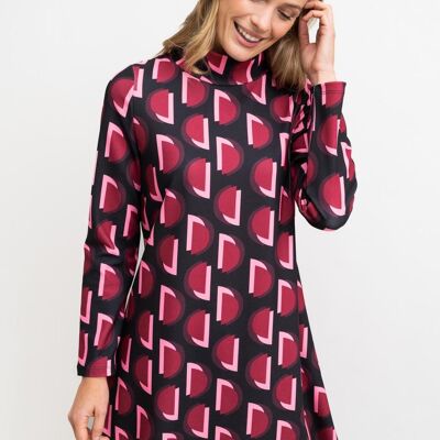 Red semicircle women's DRESS - ANGLESEY