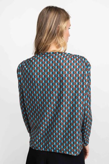 T-SHIRT femme bleu cercles - CARDIGAN 3