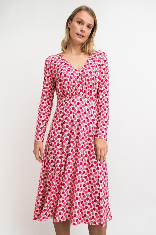 VESTIDO mujer lunares rosa - GLAMORGAN