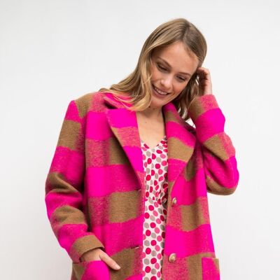 COAT woman pink wool - GLAMORGAN