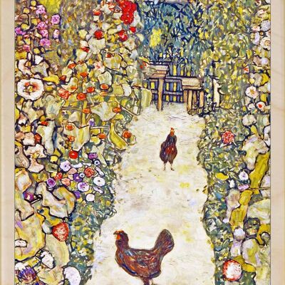 Wooden Postcard KLIMT, GARDEN PATH Fine Art Card