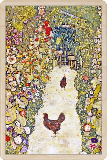 Carte postale en bois KLIMT, GARDEN PATH Fine Art Card 1