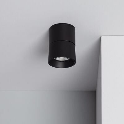 Ledkia LED Wall Light 7W Circular Aluminum Black New Onuba Cold White 5000K