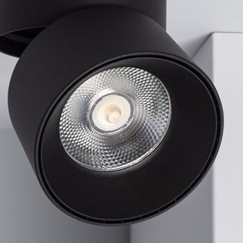 Ledkia Applique LED 30W Circulaire Aluminium Noir New Onuba Blanc Chaud 2700K 8