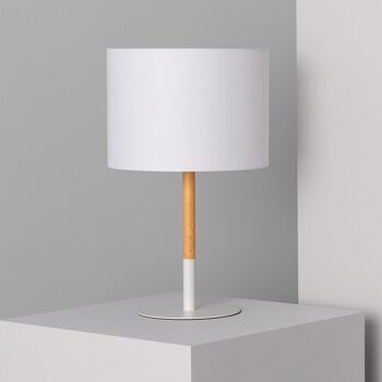 Lampe à poser Ledkia Silinda en métal blanc 1