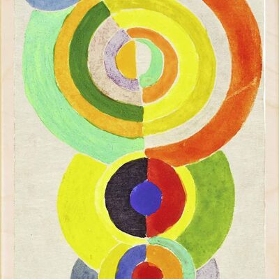 Holzpostkarte DELAUNAY, RHYTHM Fine Art Card