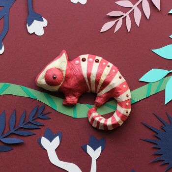 Coffret fabrication caméléon en papier mâché pour enfant +1 livre - Kit bricolage/activité enfant en français 2