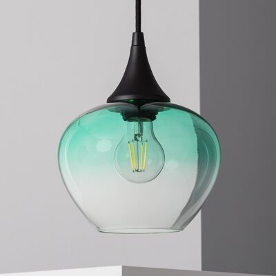 Suspension Ledkia en verre vert pomme