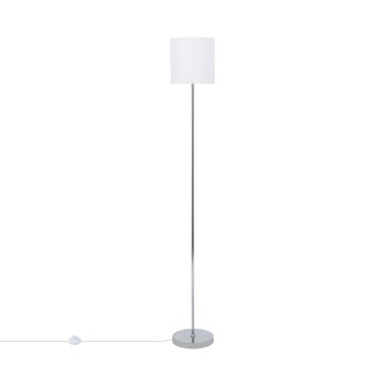 Lampadaire Ledkia en métal et tissu Pangiri Blanc 1