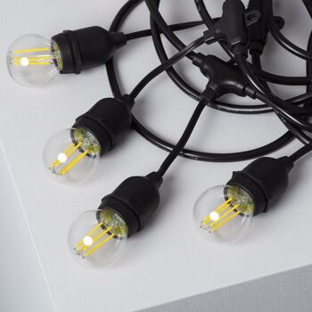 Kit Guirlande Lumineuse Extérieure Ledkia 5.5m Noir + 8 Ampoules Filament LED E27 4W Multicolore 6