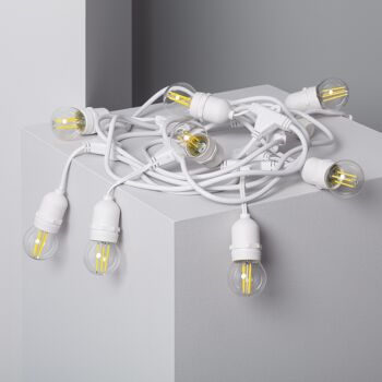 Ledkia Kit Guirlande Lumineuse Exterieur 5,5m Blanc + 8 Ampoules LED E27 IP65 Multicolore 3