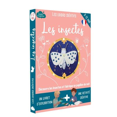 Felt moth making box for children + 1 book - DIY kit/children's activity in French