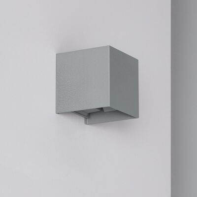 Ledkia Aplique de Pared Exterior LED 6W Aluminio Iluminación doble Cara Eros Gris Blanco Cálido 2700K