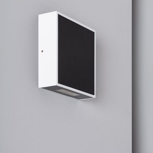 Ledkia Aplique de Pared Exterior LED 6W de Aluminio Roma Negro Blanco Cálido 2800K - 3200K