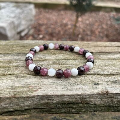 Special Menopausal Disorders Bracelet in Garnet, Lepidolite and Moonstone