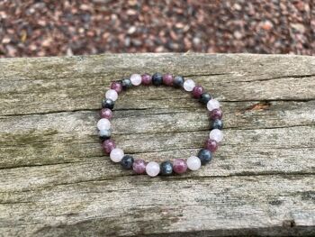 Bracelet spécial concentration en Lépidolite, Labradorite et Quartz Rose 4