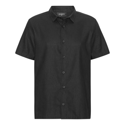 Black short sleeved Linen shirt