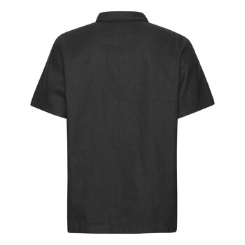 Chemise noire en lin à manches courtes 3