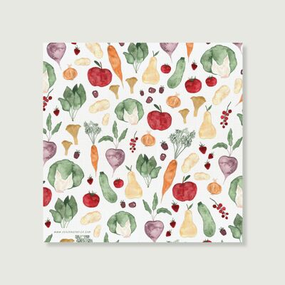 Linen napkin "Fruit & Vegetables" | Linen napkin napkin