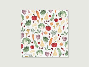 Serviette en lin "Fruits & Légumes" | Serviette de table en lin 1