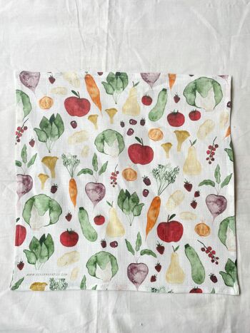 Serviette en lin "Fruits & Légumes" | Serviette de table en lin 5