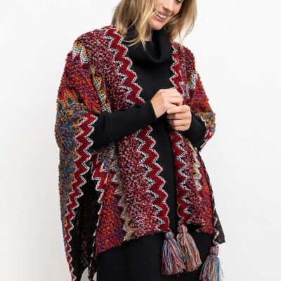 PONCHO woman - RED THICKET