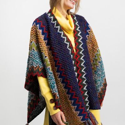 PONCHO woman - THICKET GREEN