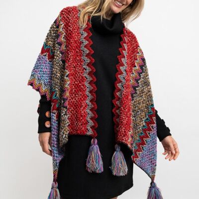 PONCHO femme - THICKET GRIS