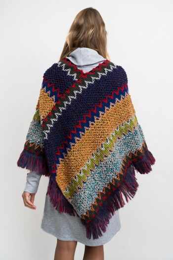 PONCHO femme bleu - WIVEN AZUL 3