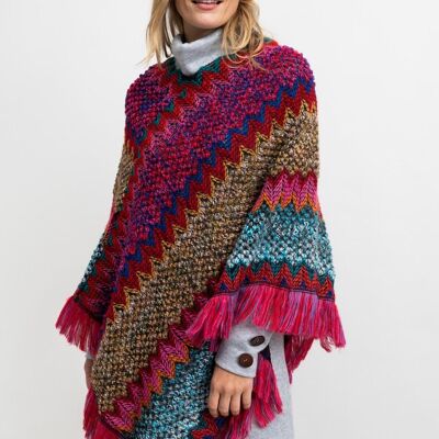 PONCHO woman - WIVEN PINK