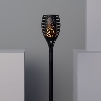 Ledkia Torche Solaire Extérieur LED Effet Flamme avec Pique 78cm Noir 4