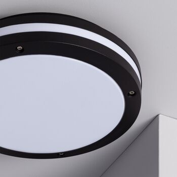 Plafonnier extérieur circulaire Ledkia en aluminium Ø300 mm IP54 Corso Noir 5