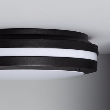 Plafonnier extérieur circulaire Ledkia en aluminium Ø300 mm IP54 Corso Noir 6