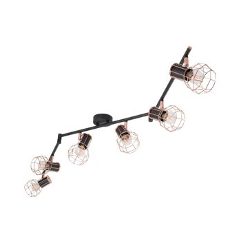 Ledkia Plafonnier Métal Orientable Lada 6 Spots Noir et Cuivre 3