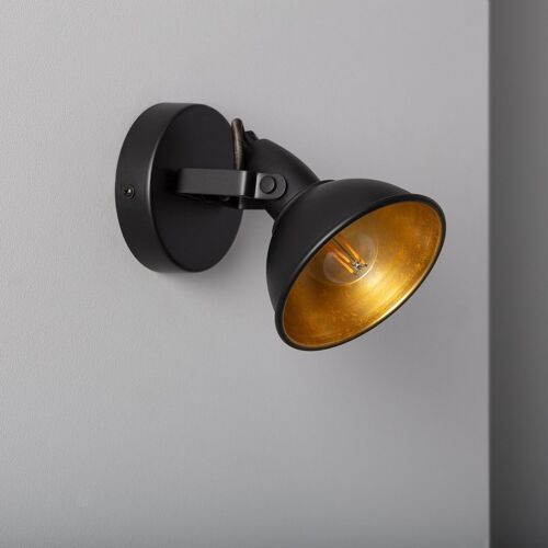 Ledkia Lámpara de Pared Orientable Aluminio 1 Foco Emer Negro Negro