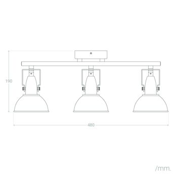 Ledkia Plafonnier Orientable Aluminium 3 Spots Noir Emer Noir 2