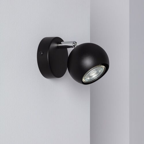 Ledkia Lámpara de Pared Aluminio Orientable 1 Foco Negro Ates Negro