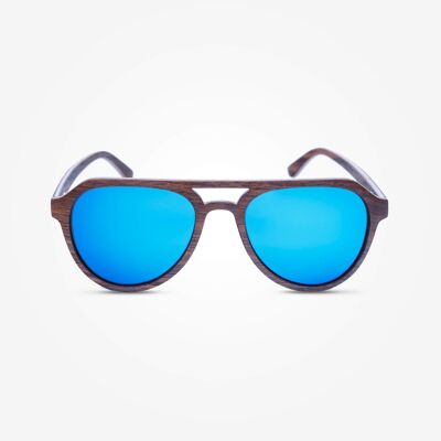 Lunettes de Soleil en Bois - Aviator Blue