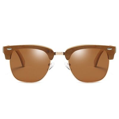 Lunettes de Soleil en Bois - Clubmaster Chocolate