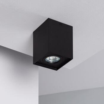 Ledkia Plafonnier Aluminium Jaspe Noir Noir 1